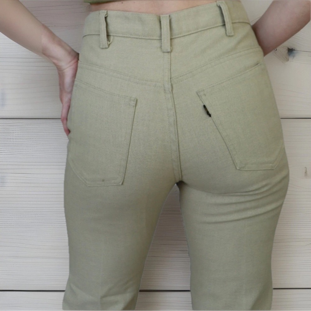 70s Big E Levis Sta-Prest Beige Linen Pants Levi's 517 Rare Size 27x27 Rare View 2